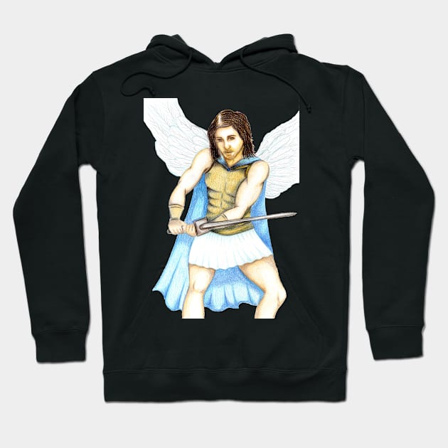 Archangel Michael the Protector- White Hoodie by EarthSoul